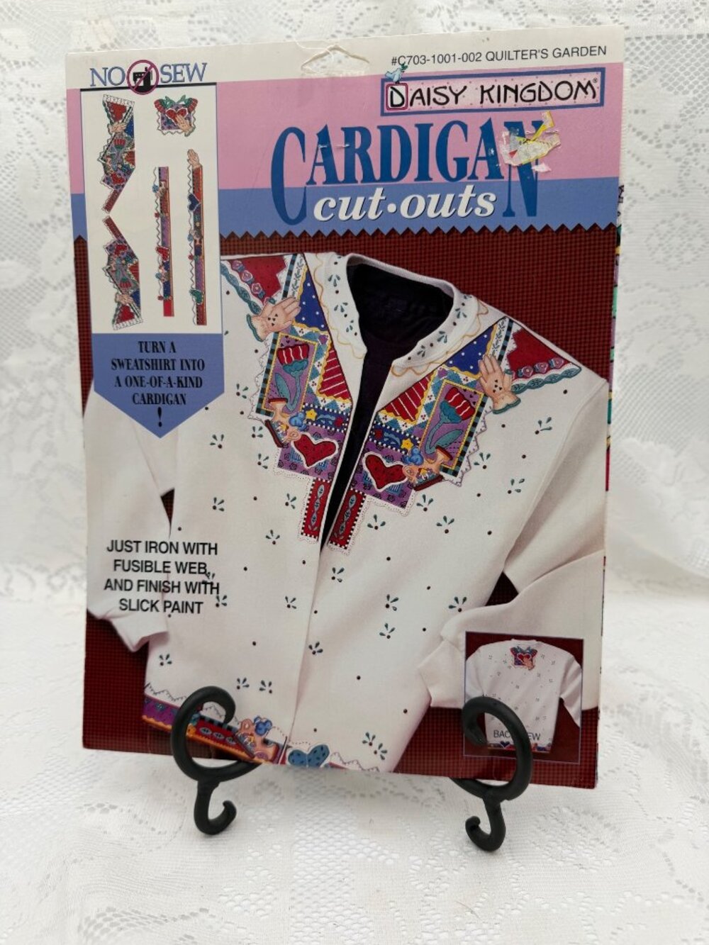 Daisy Kingdom No-Sew Cardigan Cut-Outs Quilters Garden DIY Craft Kit